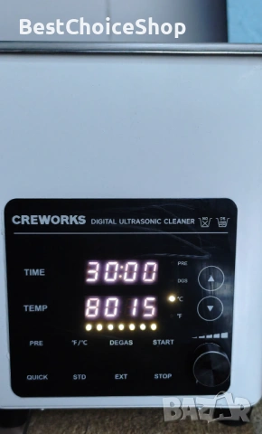 Професионална ултразвукова вана CREWORKS 2L – 40kHz, с подгряване, снимка 6 - Други инструменти - 53421224