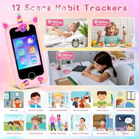 Нова играчка Смарт телефон за деца 3-8 г. с игри, MP3 и двойна камера, снимка 4 - Образователни игри - 49965312