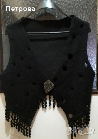 Черно елече, раздвижено и ефектно, снимка 4 - Елеци - 32586268