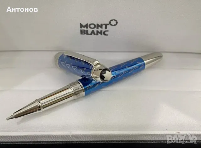 Montblanc Meisterstück - луксозна синя ролерна химикалка с кутия, снимка 4 - Нумизматика и бонистика - 48643363