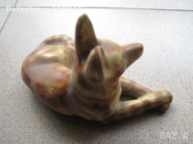 Стара статуетка легнало куче, снимка 3 - Антикварни и старинни предмети - 28540272
