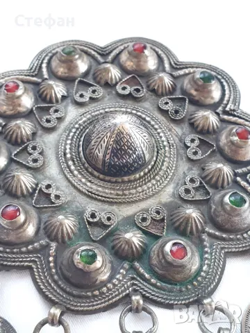 Стар сребърен накит с монети, снимка 2 - Антикварни и старинни предмети - 47860041