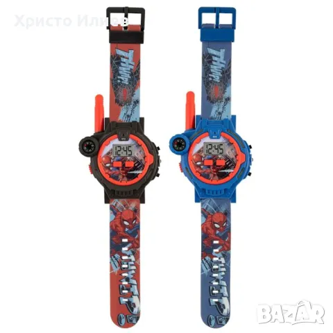 Спайдърмен детски часовник с вградено Walkie Talkie уоки токи 2 броя комплект spiderman, снимка 2 - Други - 47888328