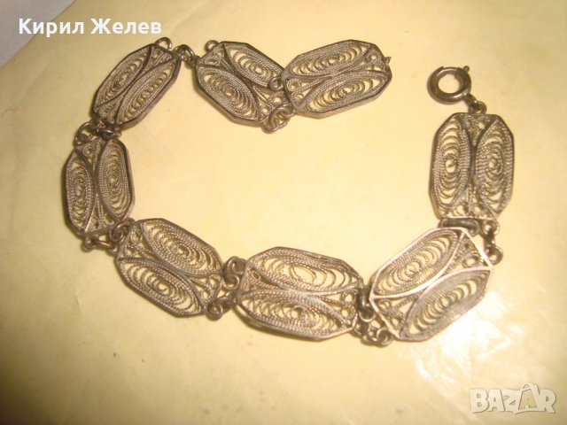 СТАРА СРЕБЪРНА ФИЛИГРАННА ГРИВНА ВЪЗРОЖЕНСКА ПЛЕТКА СРЕБРО РЪЧНА МАЙСТОРСКА ИЗРАБОТКА 22251, снимка 4 - Антикварни и старинни предмети - 33153934