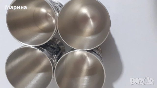 Комплект за вино и ракия от калай Antik*Vintage #92, снимка 11 - Антикварни и старинни предмети - 52405033