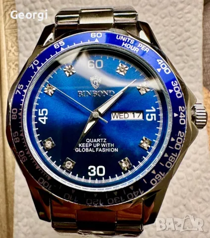 Елегантен, Забележим и Спортен мъжки кварцов часовник Binbond*/Pagani Design - сребрист металик!, снимка 5 - Мъжки - 49564445
