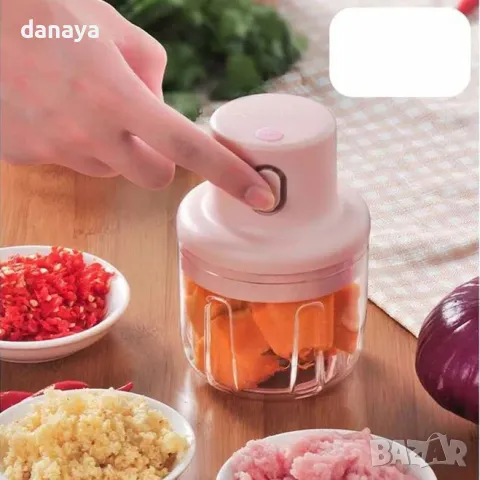 5452 Безжичен мини чопър за чесън месо подправки, 250 мл, USB, снимка 3 - Аксесоари за кухня - 47979915