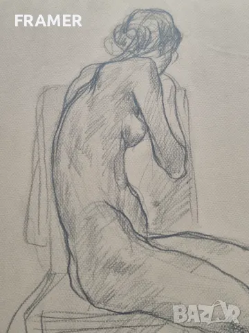 проф. СВЕТЛИН РУСЕВ 1933-2018 "Спомен" Оригинална рисунка 1990те години, снимка 3 - Картини - 47543872