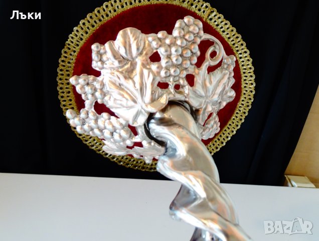 Посребрен свещник,лози,грозде,880гр. , снимка 10 - Антикварни и старинни предмети - 39051030