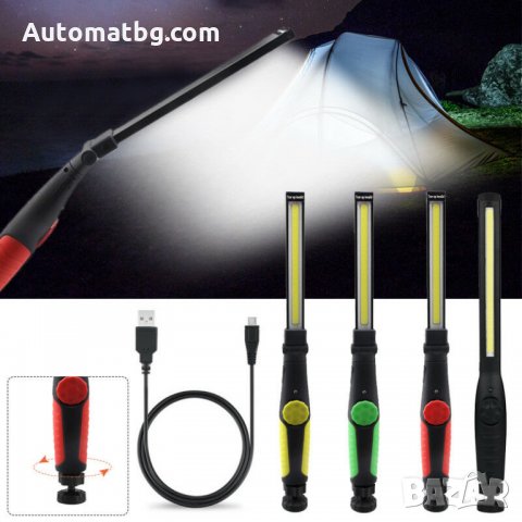 Работна акумулаторна лампа BL-W55 LED тънка, работна светлина 410 лумена, снимка 9 - Друга електроника - 27119584