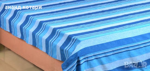 Памучен чаршаф ръчно тъкан- тюркоаз-Индия, снимка 1 - Покривки за легло - 37344266