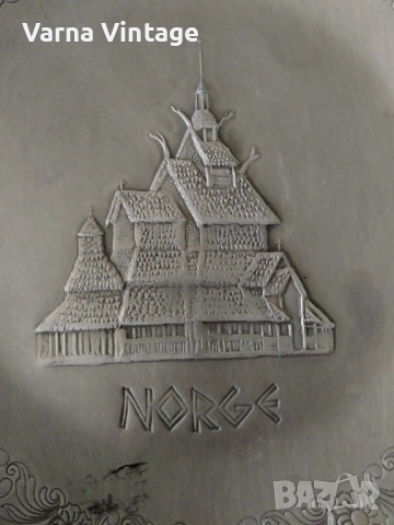 Колекционерска метална чиния NORGE Норвегия., снимка 2 - Колекции - 51892443
