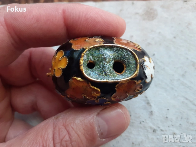 Прасенце клоазоне бронз клетъчен емайл, снимка 3 - Антикварни и старинни предмети - 53294416