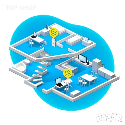 AVM FRITZ!WLAN Mesh Repeater 2400 (Двойна WLAN AC+N до 1733 MBit/s(5 GHz)+600 MBit/s(2,4 GHz),1xGiga, снимка 6 - Мрежови адаптери - 49308513