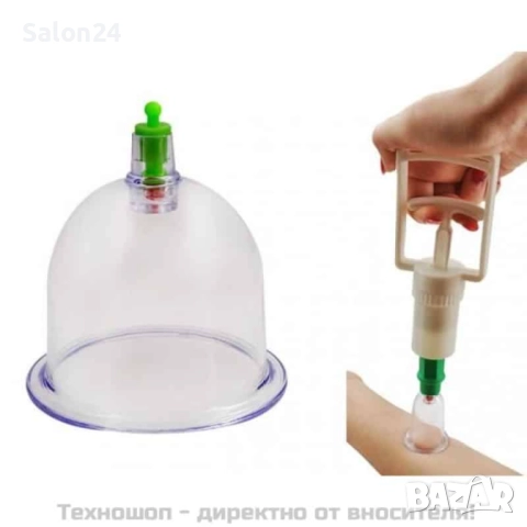 Вакуумни вендузи за вакуум терапия с помпа - комплект от 12 броя, снимка 4 - Масажори - 52224458