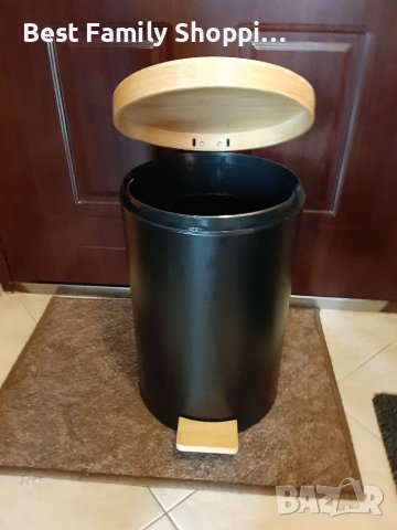 Кошче с бамбуков капак и педал, снимка 4 - Мопове, кофи, четки и метли - 39390879