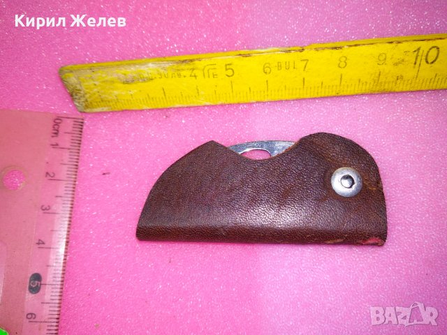 УНИКАЛНО РЯДЪК МОДЕЛ МИНИ ДЖОБНО НОЖЧЕ с КАНИЯ - КАЛЪФЧЕ от ЕСТЕСТВЕНА КОЖА РЪЧНА ИЗРАБОТКА 43107, снимка 4 - Колекции - 44035317