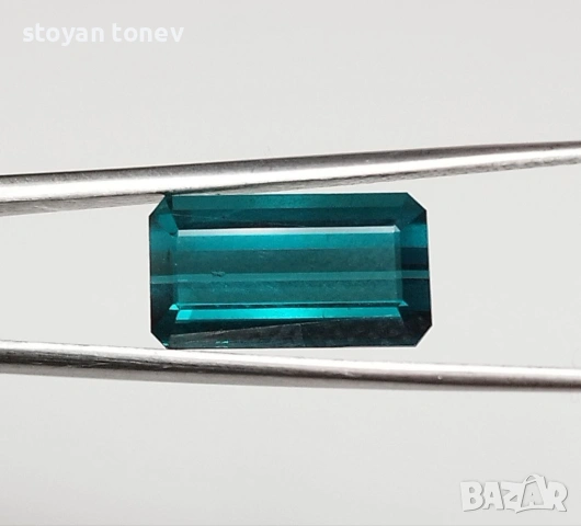 Изключителен чист зелено син индиголин турмалин 3.19кт.! Сертифициран! нов!