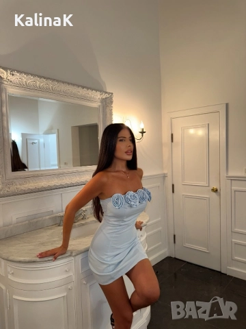 Парти синя рокля, снимка 3 - Рокли - 51587875