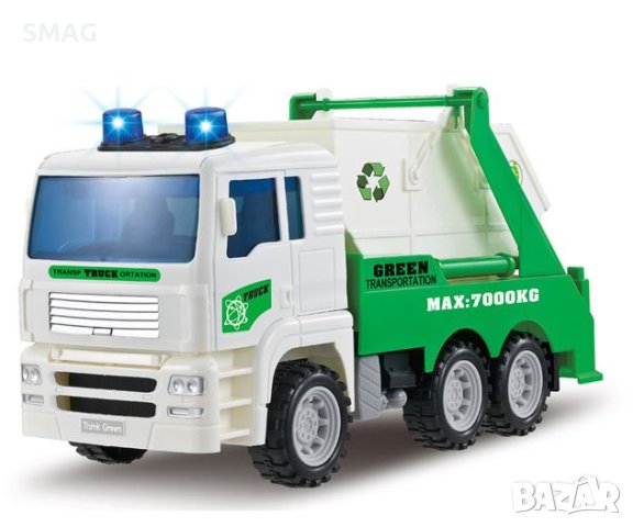 Камион за рециклиране на отпадъци със светлина и звук Камион за боклук