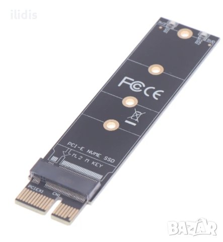 PCIE към M2 адаптер NVMe SSD M2 PCIE X1 Raiser PCI-E PCI Express M Key Connector, снимка 1 - Кабели и адаптери - 43383219