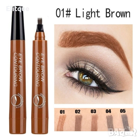 Водоустойчив молив за вежди под формата на гребенче/ №01 Light brown; №02 Dark brown; №03 Red-brown;, снимка 11 - Други - 52831253