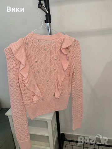 Нов пуловер с перли и камъни, снимка 8 - Блузи с дълъг ръкав и пуловери - 51595827