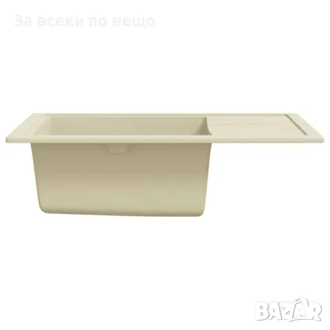 Кухненска мивка с преливник, овал, бежова, гранит, снимка 3 - Мивки - 48554008