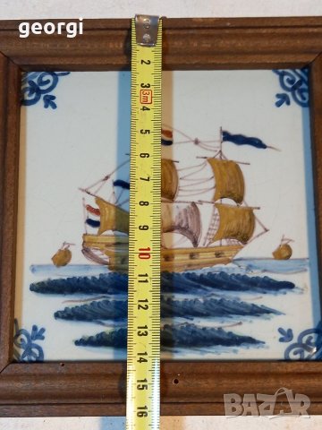 Холандско порцеланово пано за стена кораб   11/1, снимка 4 - Декорация за дома - 40835267