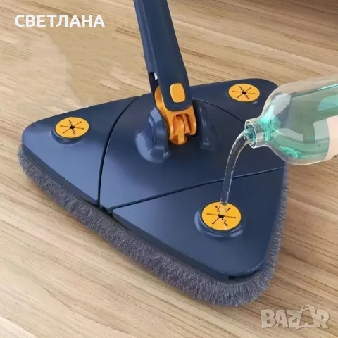Разтегателен триъгълен MOP за почистване 360° с 3 парцала ПРОМОЦИЯ!, снимка 14 - Други стоки за дома - 49956774