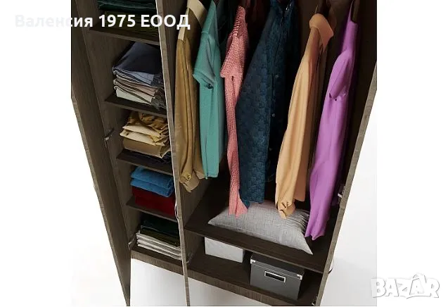 Трикрил гардероб Сити 1002 сонома, орех или комбинация бяло/ арвен, снимка 7 - Гардероби - 18790479