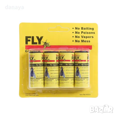 5913 Лепящи ленти за мухи насекоми мухоловки, 4 броя, снимка 8 - Други стоки за дома - 50337797