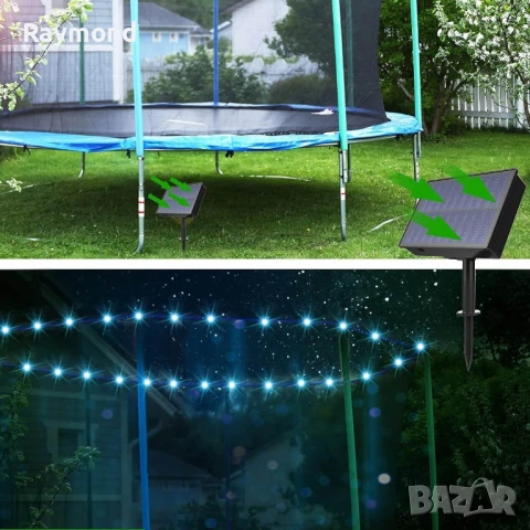 Детски батут с мрежа 244см с ПДОАРЪΚ LED Лампички – Подсилена конструкция и UV защита, снимка 14 - Други - 50985743