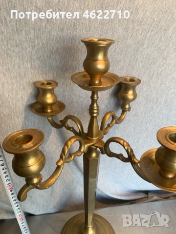 голям месингов свещник , снимка 4 - Антикварни и старинни предмети - 53405591