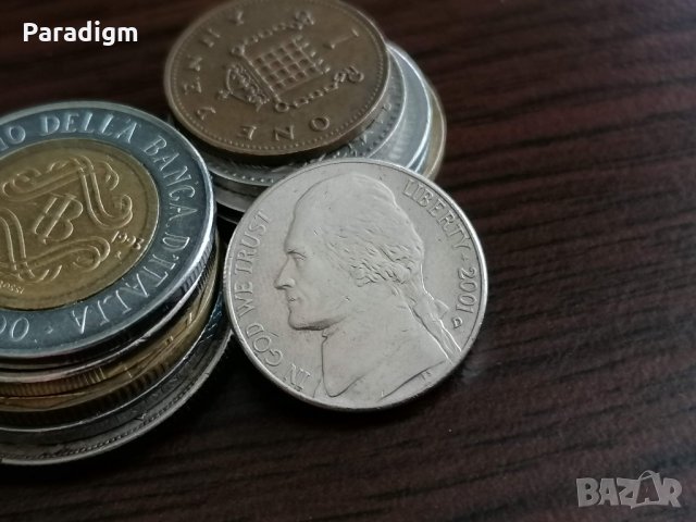 Монета - САЩ - 5 цента | 2001г., снимка 2 - Нумизматика и бонистика - 34634995