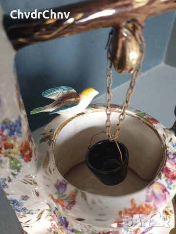 H.Bequet статуетка 21см/стара белгийска порцеланова фигура/кладенец с птици, снимка 4 - Статуетки - 48146090