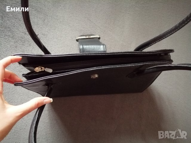 Голяма дамска кожена чанта в черен цвят - подарък при поръчка над 14 лв , снимка 10 - Чанти - 43689829
