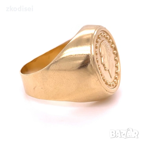 Златен мъжки пръстен 3,67гр. размер:53 14кр. проба:585 модел:36315-1, снимка 4 - Пръстени - 53046146