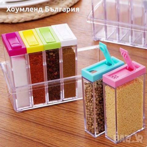 Кутии за подправки 6в1 солнички - органайзер за кухня, снимка 7 - Форми - 26800735