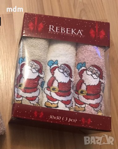 Коледни кърпи в чудесни кутии, идеални за подарък 3 броя в кутия, снимка 3 - Хавлиени кърпи - 34952588