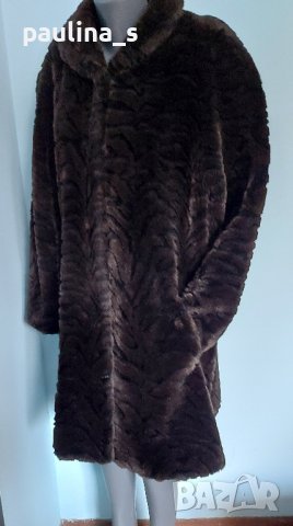 Германско палто с косъм е животински принт / голям размер , снимка 6 - Палта, манта - 43758993