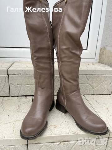 Ботуши в цвят каки, снимка 4 - Дамски ботуши - 43003475