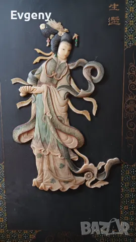 Азиатски ориенталски лакиран панел , снимка 3 - Картини - 49033970