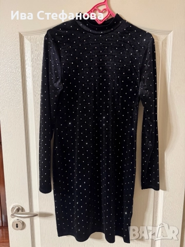  Нова разкошна парти бляскава коктейлна официална черна кадифе кадифена рокля ., снимка 4 - Рокли - 40746605