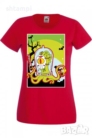 Дамска тениска The Simpsons Alien,Halloween,Хелоуин,Празник,Забавление,Изненада,Обичаи,, снимка 4 - Тениски - 38149380