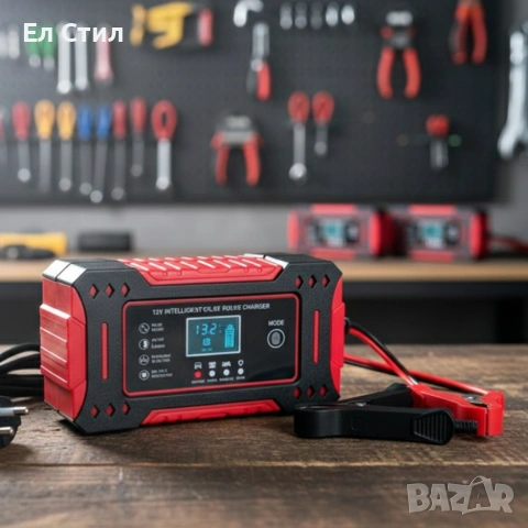 Интелигентно зарядно за акумулатор с дисплей 12V 6A импулсно