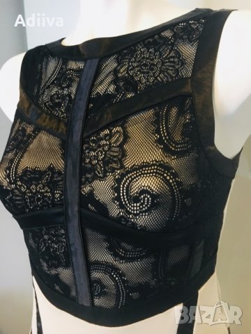 Нова Ефектна къса рокля черно и телесно дантела TFNC London, снимка 6 - Рокли - 28389680