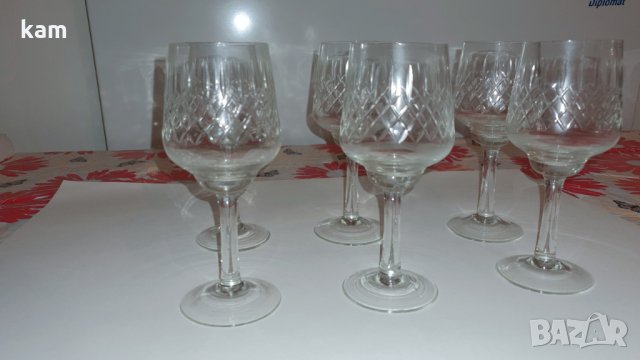 Кристални чаши за шампанско и вино 6 броя