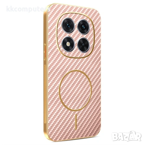 Карбонов Калъф за Xiaomi Poco X7 5G - Електропокритие, TPU, Антиотпечатък, Вграден Магнит, Вкл. Прот, снимка 3 - Калъфи, кейсове - 53538572