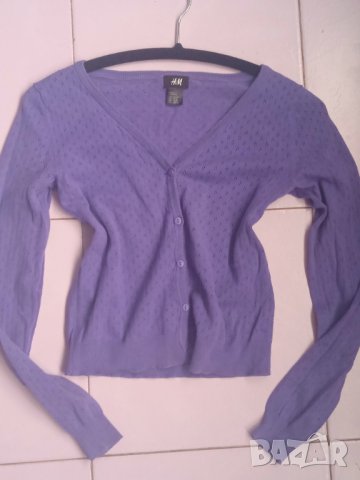 H&M лилава жилетка - Отлична!, снимка 1 - Детски пуловери и жилетки - 43317237